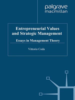 cover image of Entrepreneurial Values and Strategic Management